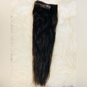 Full Shine 16” Darkest Brown seamless clip in Human hair Extensions
